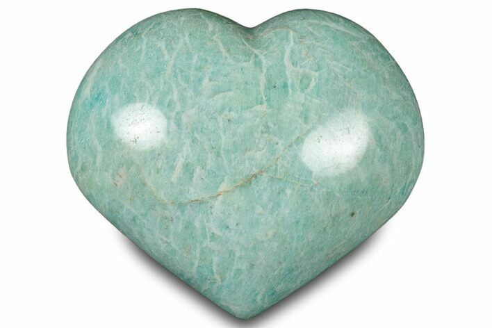 Teal-Blue Polished Amazonite Heart - Madagascar #323099